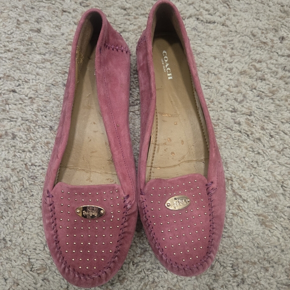 Coach Pink Suede Flats Size 11B - Picture 1 of 10